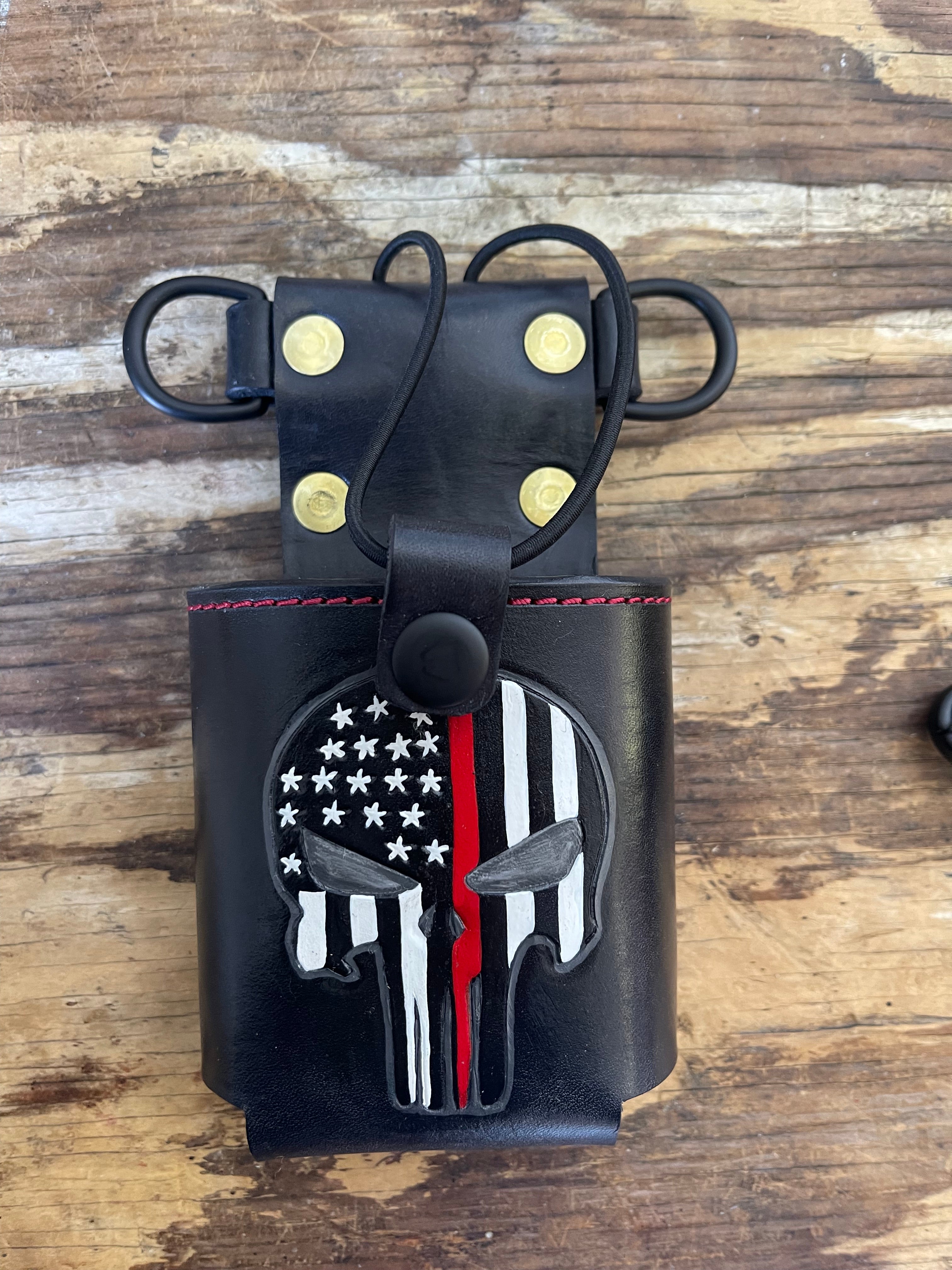 Leather Radio Strap Set with Custom Design Holster