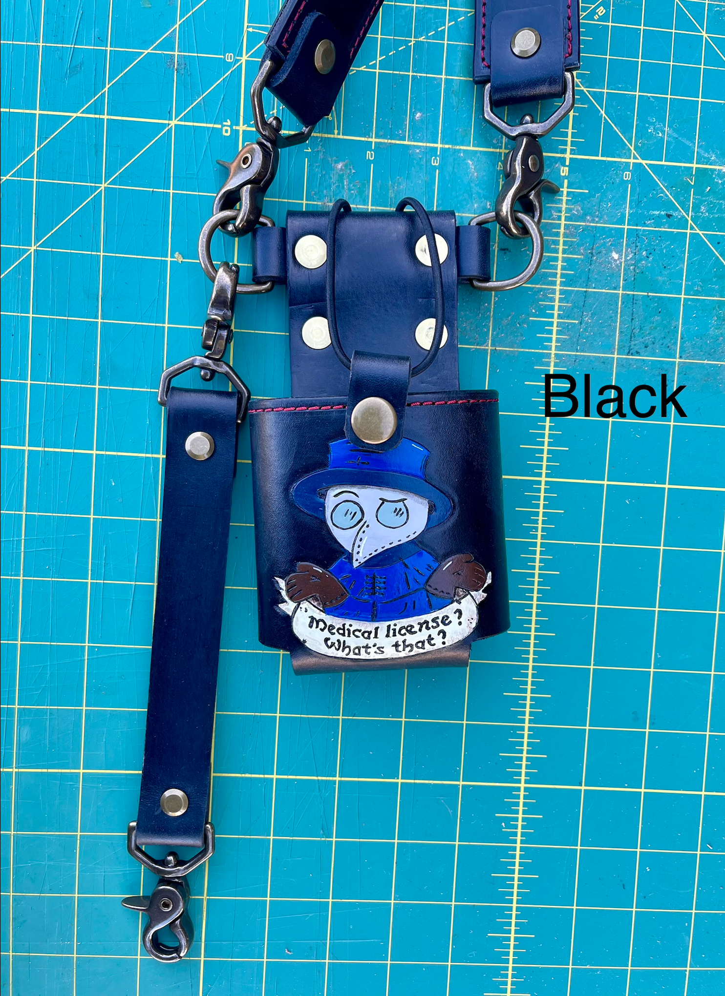 Leather Radio Strap Set with Custom Design Holster