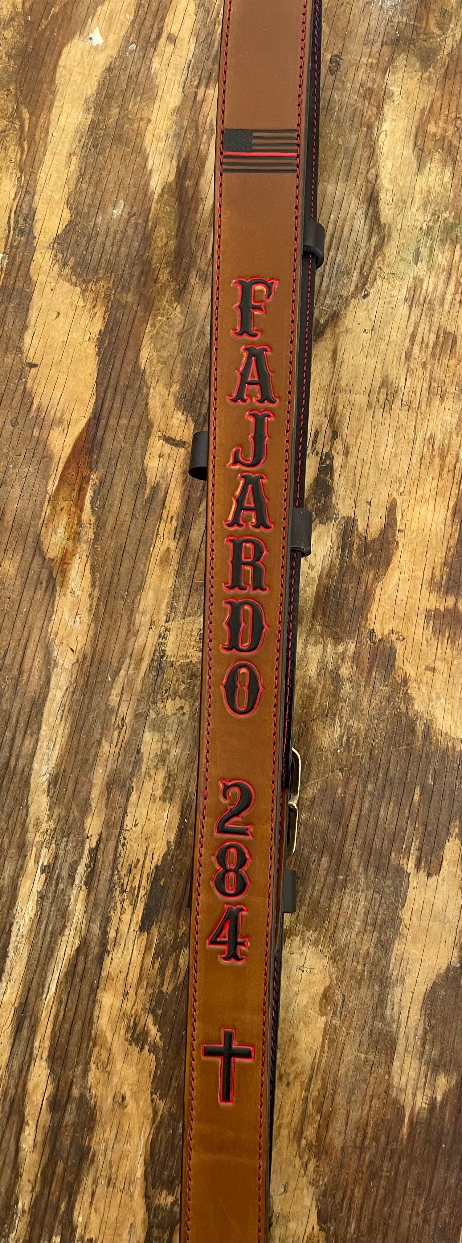 Leather Radio Strap Set (Cognac and black accent)