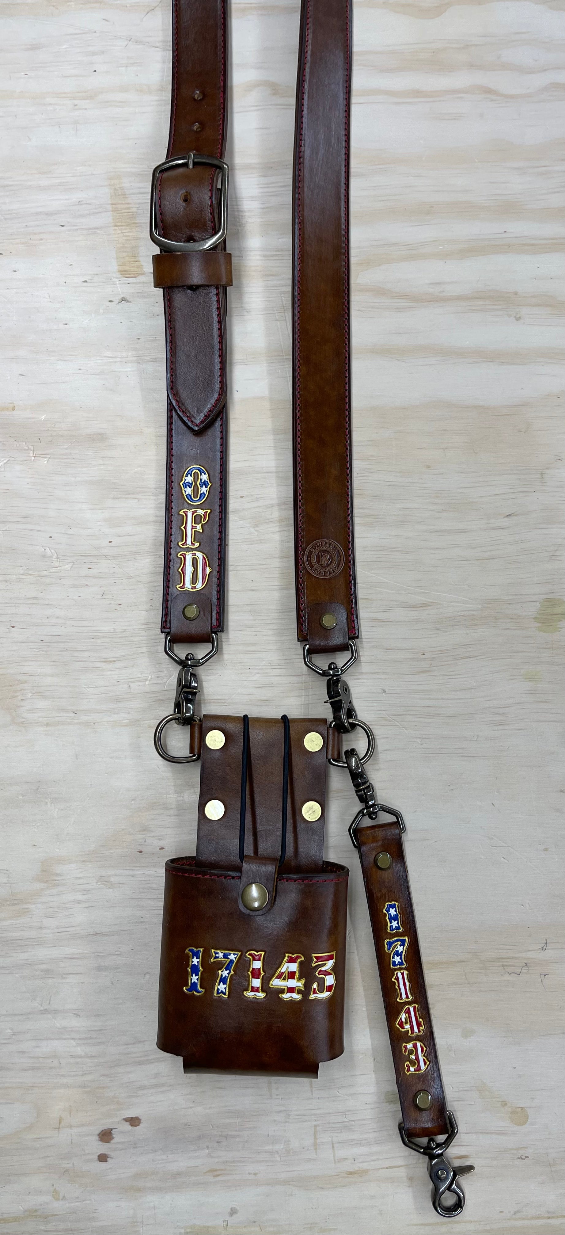 Leather Radio Strap Set (Smoked Bourbon)